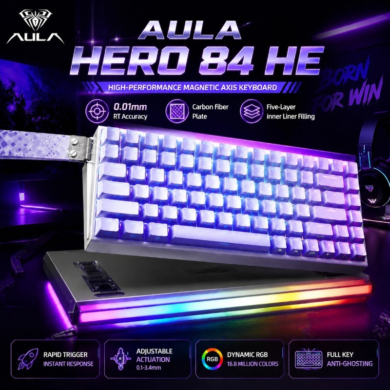 AULA HERO84 Magnetic Gaming Me - Gaming Keyboard Hall Effect Switches ulasan dan harga