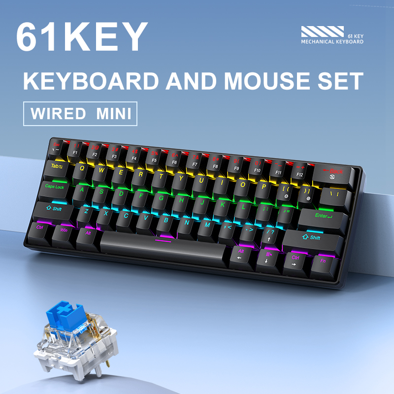 APAYADO K61 Mini Mechanical Ke - Gaming Keyboard And Mouse Combo ulasan dan harga
