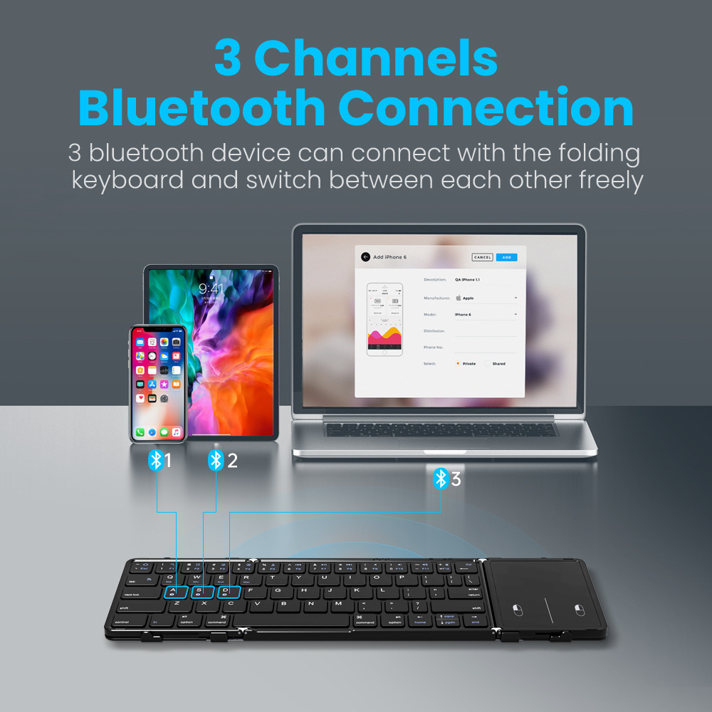 BOW Korea/Russia Wireless Fold - Gaming Keyboard No Number Pad ulasan dan harga