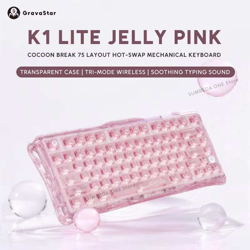 K1 LITE JELLY PINK Mechanical  - Keyboard Gaming Mac ulasan dan harga